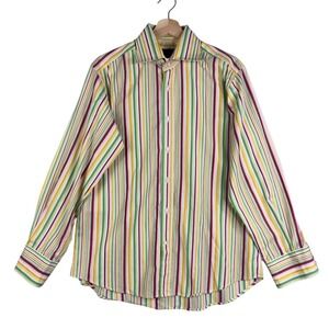 ETRO Shirt Men's Size 41 Button Down Multicolor‎ Striped Casual Long sleeve
